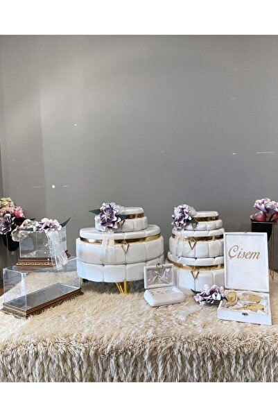 Benjamin Çeyiz Özel Tasarım Kişiselleştirilebilir Çeyiz Nişan Seti Sandık - Kutu - Pleksi Fanus