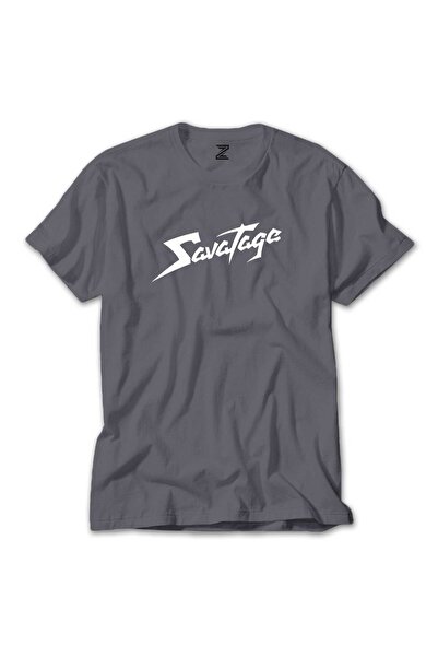 WAKHA Savatage Logo Text Grey T-shirt