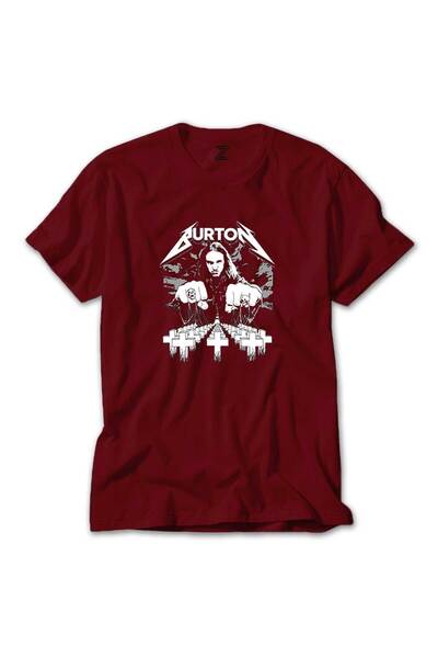 CrowsGate Tricou Metallica Cliff Burton Face Color, culoare roșie, mărimea 5XL