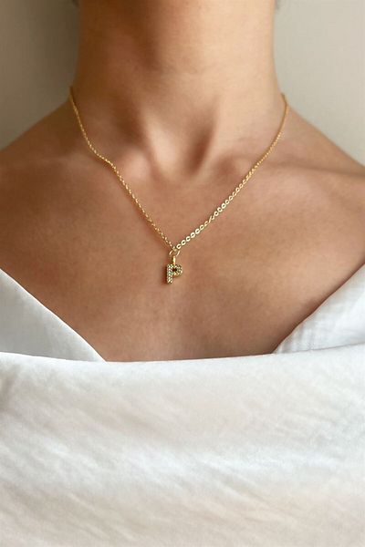 Sose Moda P Letter Gold Chain Necklace