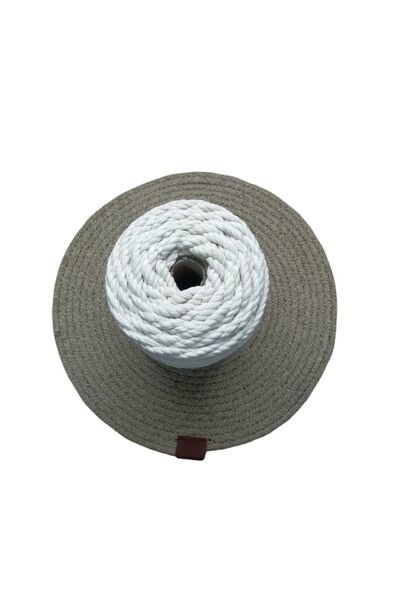 C&A&B KUZEY AVİZE 5 mm 3 Twist 1 Kilo Cotton Macrame Ecru Color Crawl Hobby Rope