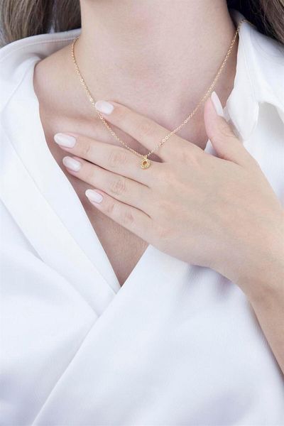 Sose Moda O Letter Gold Chain Necklace