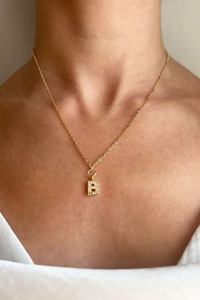 Sose Moda Letter B Gold Chain Necklace