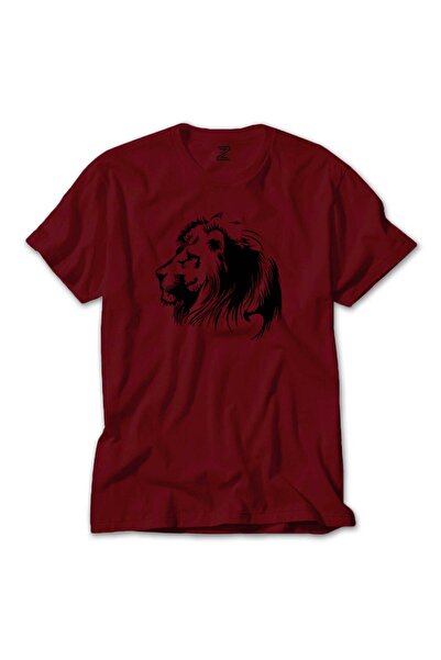 WAKHA Tricou Roșu Siluetă Leu Negru