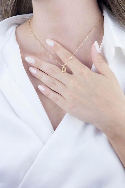 Sose Moda Gold Chain Necklace with Letter U