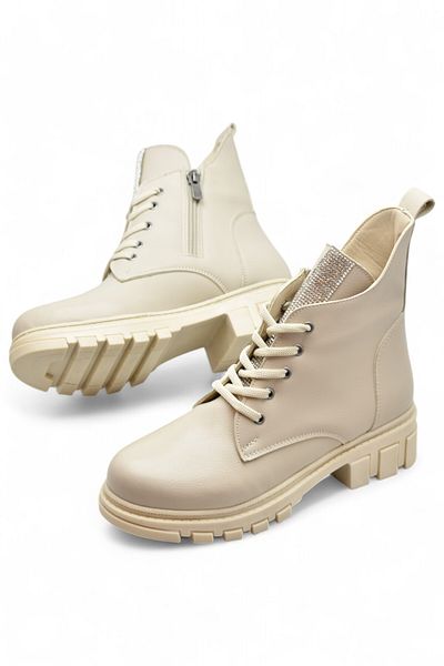 ISPARTALILAR 886 Lace-Up Zippered Daily Γυναικείες Μπότες Παπούτσια Winter Stone Γυναικείες μπότες
