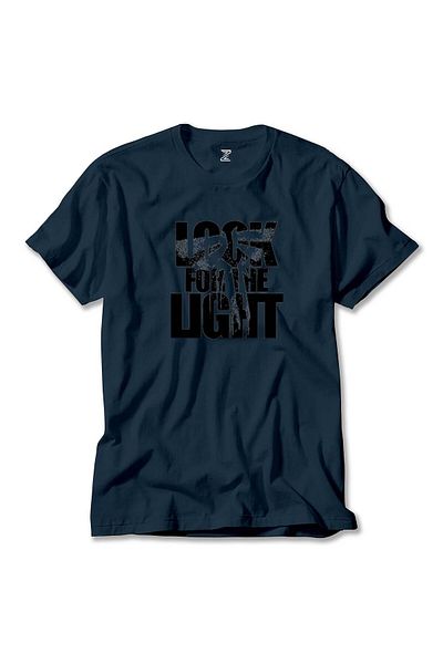 WAKHA The Last of Us Look for The Light Text Navy Blue T-shirt