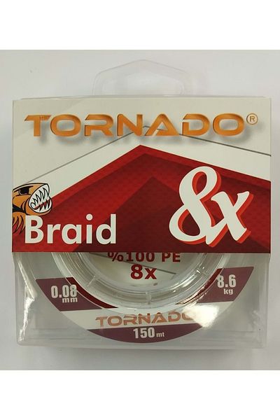 Tornado 8 X Braid Multi Color 0,08mm 8,60kg --- --- 150Mt. Multi Color 1Pcs.