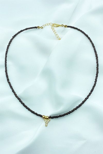 Sose Moda Letter Y Bead Necklace