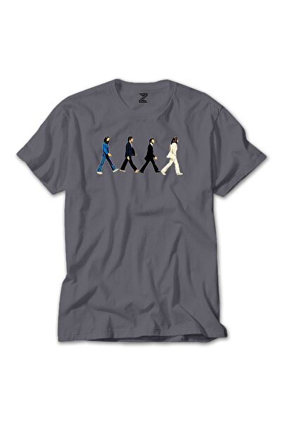 CrowsGate Tricou colorat cu desene animate The Beatles Abbey Road, culoare gr...