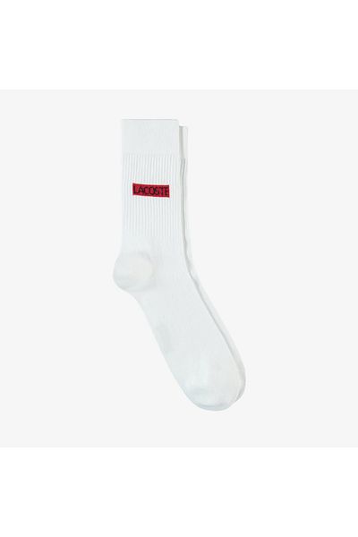 Lacoste Unisex Printed White Socks