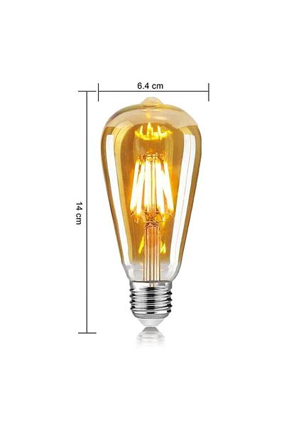EFLIGHTDESIGN 4 Watt Short Cut Lampshade Rustic Light Bulb - Yellow