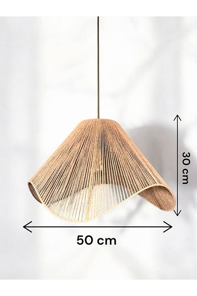 KorFam Wicker Handmade Bohem Large Asymetric Shape Rustic Chandelier