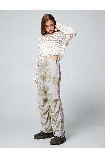 Koton Parachute Trousers Batik Patterned Waist and Legs with Elastic Stoppers