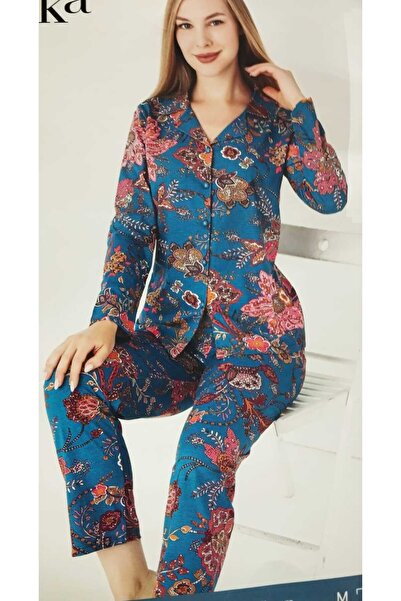 Muka Σετ πιτζάμες με σχέδιο με κουμπιά μπροστά