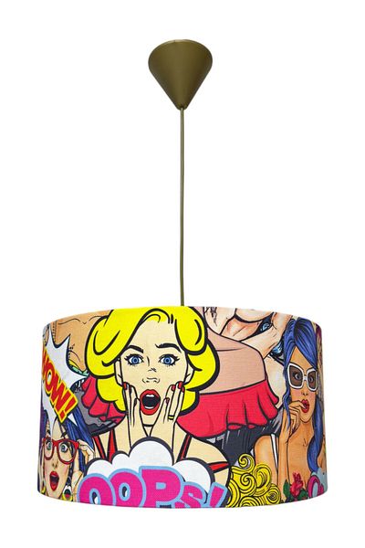 Göksu Lighting Fabric Carature Model Pendant Chandelier