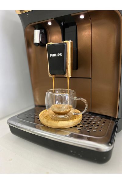 MİMOZA PARK Set of 2 Double Walled Glasses with Bamboo Base