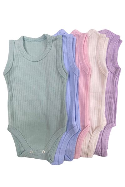 Akface Cotton Combed Cotton Snap Fastener Newborn and Baby Corded Undershirt Bady Bodysuit