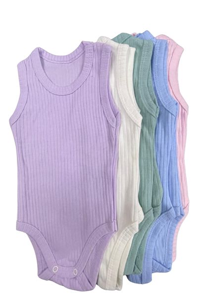 Akface Cotton Combed Cotton Snap Fastener Newborn and Baby Corded Undershirt Bady Bodysuit