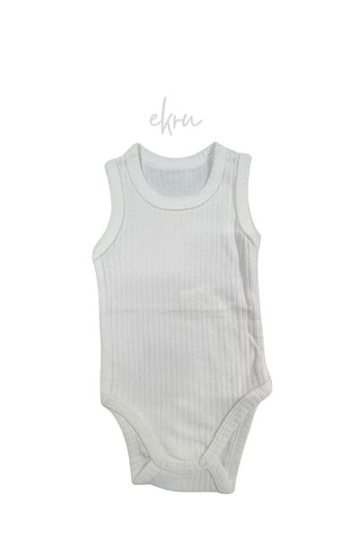Akface Cotton Combed Cotton Snap Fastener Newborn and Baby Corded Undershirt Bady Bodysuit