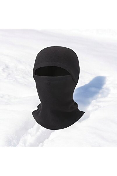 KANİNCHEN Polar Kar Maskesi Unisex Siyah Renk Termal Polar Maske