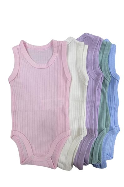 Akface Cotton Combed Cotton Snap Fastener Newborn and Baby Corded Undershirt Bady Bodysuit