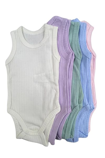 Akface Cotton Combed Cotton Snap Fastener Newborn and Baby Corded Undershirt Bady Bodysuit