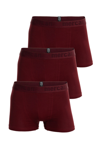 Mercan 3-Piece Cotton Lycra Premium Flexible Fabric Claret Red Men's Boxers