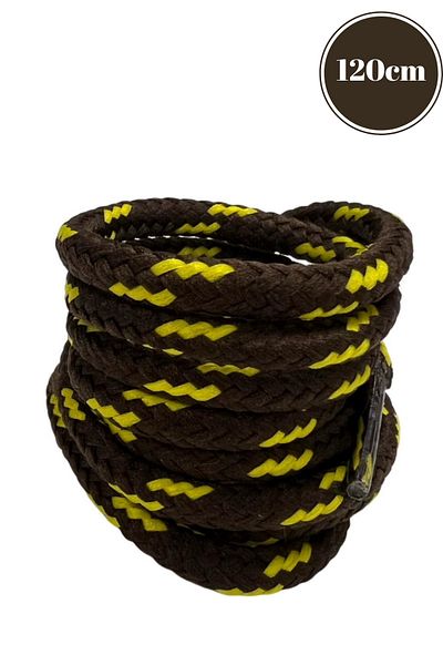 Mag Shoes Care Brown - Yellow Transitional Boot Laces. 120cm. 1 Pair. 2 Pieces.