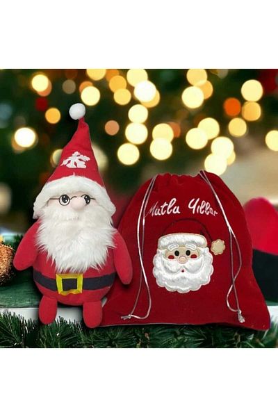 caps En Guzel Gift for Lover - 60 cm Santa Claus and Plush Player Set of 2