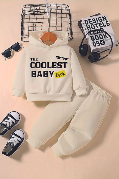 ADABEBEK Hooded Premium Cool Baby Printed Baby Set 232302