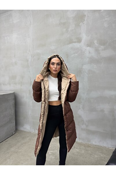 La Querta Μακρύ πουπουλένιο παλτό διπλής όψης - Κανονική εφαρμογή