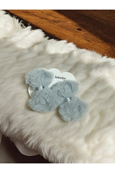 İthal 2 штуки сірі плюшеві бантики-шпильки, шпильки