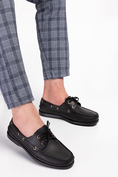 Mehmet Baran Genuine Leather Black Timberland Shoes