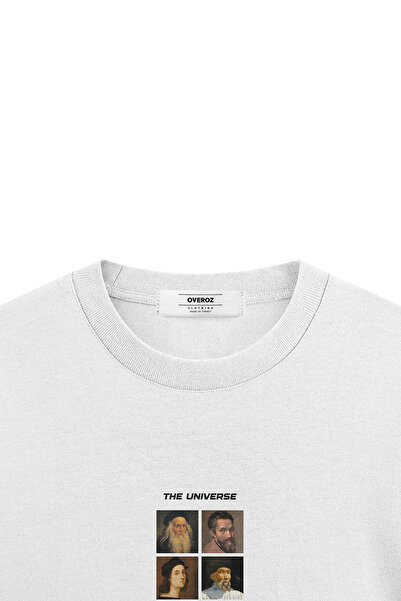 Overoz Back Printed Half Oversized White T-Shirt 1302