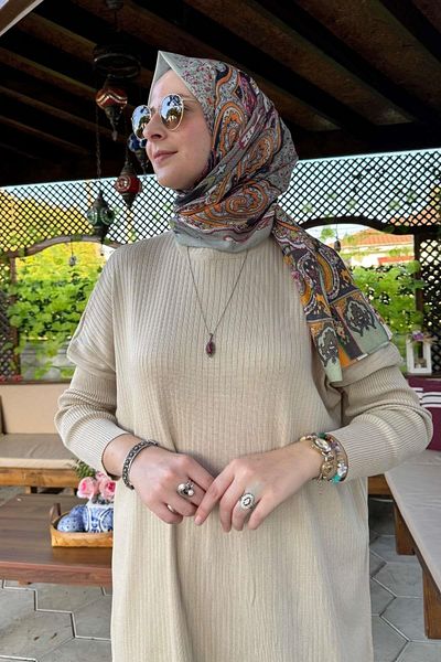 Rabia Şamlı Πλεκτό τούνικ Dora Stone Color