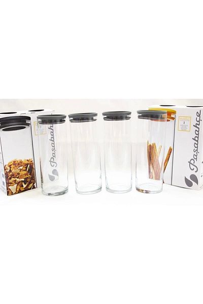 Paşabahçe 43756 Vacuumed 1230 Cc Glass Jar - Glass Food Storage Container 4 Pieces