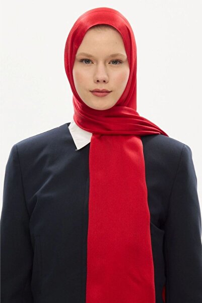 hijabchi Shiny Silky Evening Dress Janjan Shawl - Red