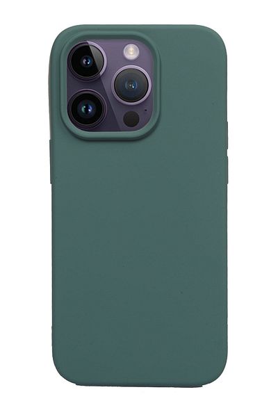 Merwish غطاء حماية من السيليكون متوافق مع هاتف Apple Iphone 14 Pro مع شعار مخملي باللون الأخضر الداكن