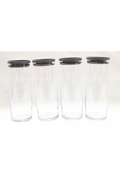 Paşabahçe 43756 Vacuumed 1230 Cc Glass Jar - Glass Food Storage Container 4 Pieces