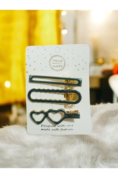 İthal 3 Pieces Green Women's Children's Clamp Buckle, Buckle