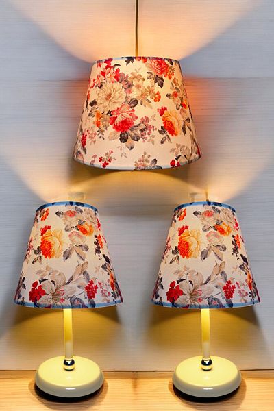 Göksu Lighting Fabric Model Pendant Lamp Chandelier Night and Table Lamp Set