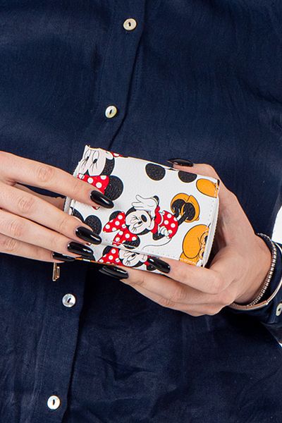 Roxy Minnie Mouse Women's Wallet with Zipper and Snap Fastener Coin Compartment