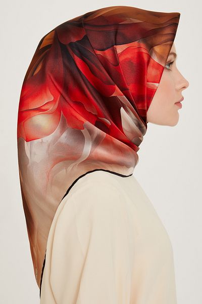 Armine 2024-2025 Autumn-Winter Season Twill Silk Scarf - 9244Dt 05