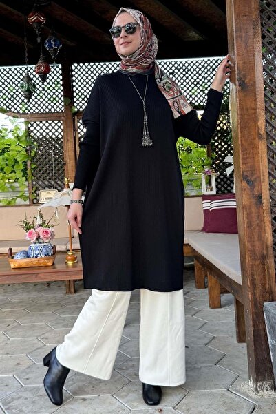 Rabia Şamlı Μαύρο πλεκτό τούνικ Dora