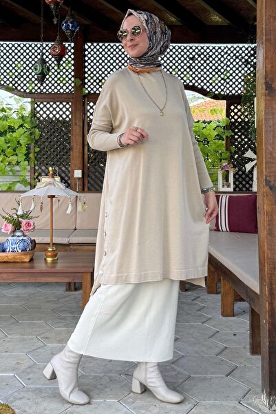 Rabia Şamlı Πλεκτό Sevda Tunik - Χρώμα Πέτρας