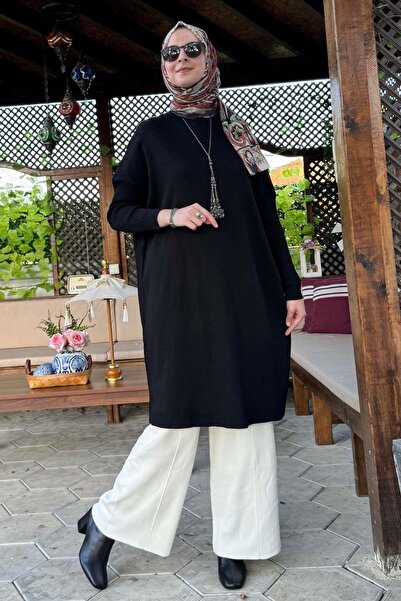 Rabia Şamlı Μαύρο πλεκτό τούνικ Dora