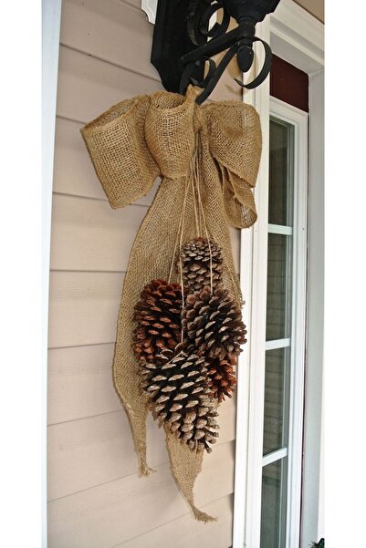 artsondekorasyon Doğal Kozalaklı Kapı Süsü Ev Dekoru Yılbaşı Süsü