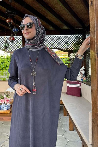 Rabia Şamlı Anthracite Dora Knitwear Tunic