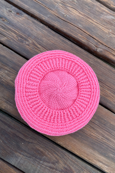 Mila Pink Hand Knitted Double Sided Beanie Gloves Set